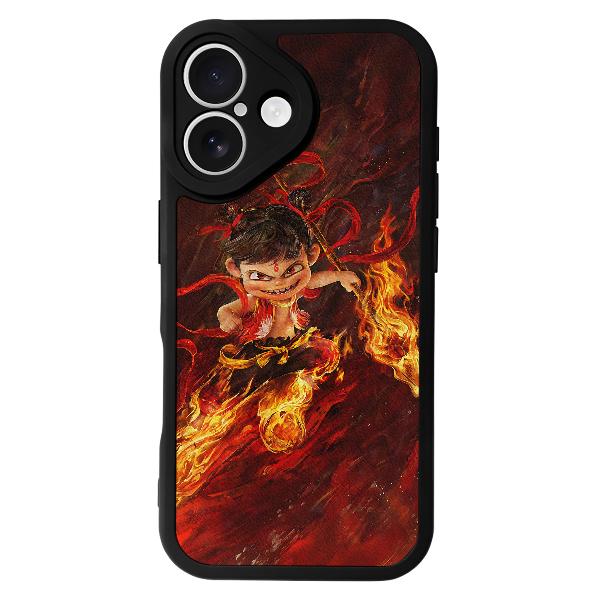 （画像用） Ne Zha 2 ナタ 魔童の大暴れ 【iPhone 16シリーズ対応】シリコンスマホケース（レザー調） 材質：シリコン